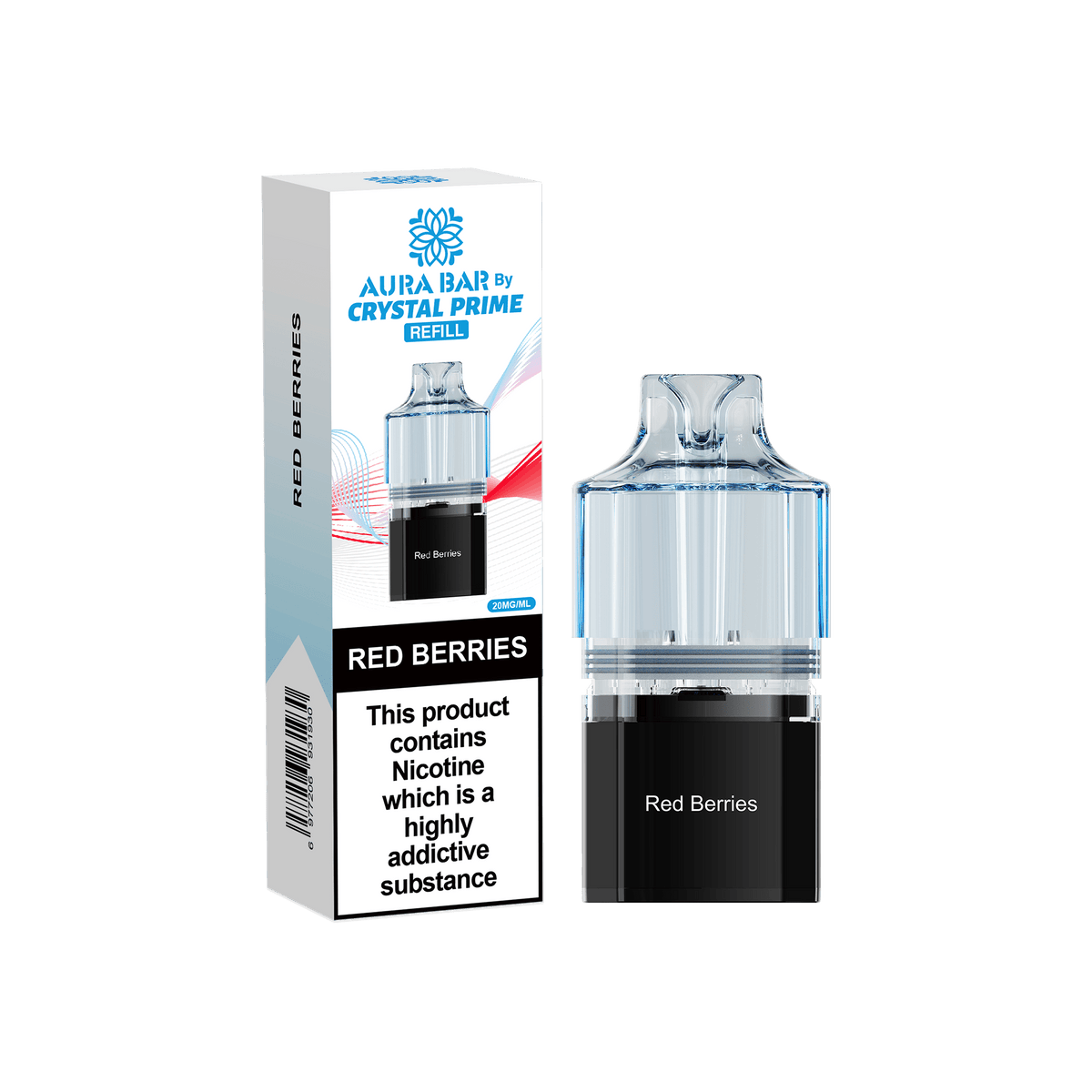 Buy Crystal Prime Aura Bar 10k Replacement Pods Box of 5 - Red Berries