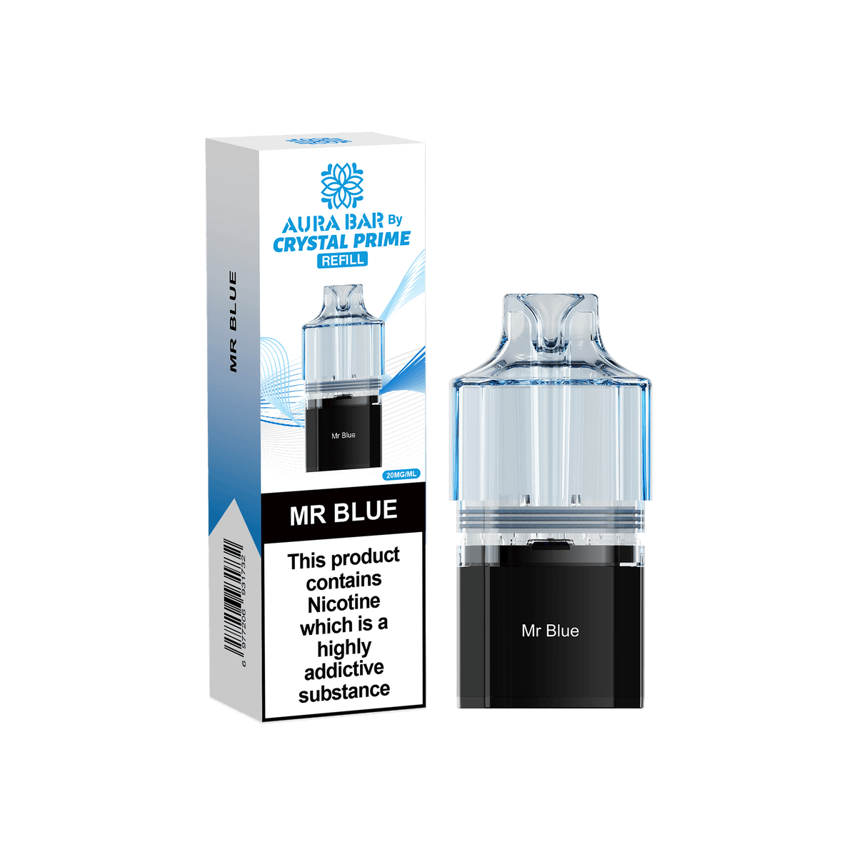 Buy Crystal Prime Aura Bar 10k Replacement Pods Box of 5 - Mr Blue