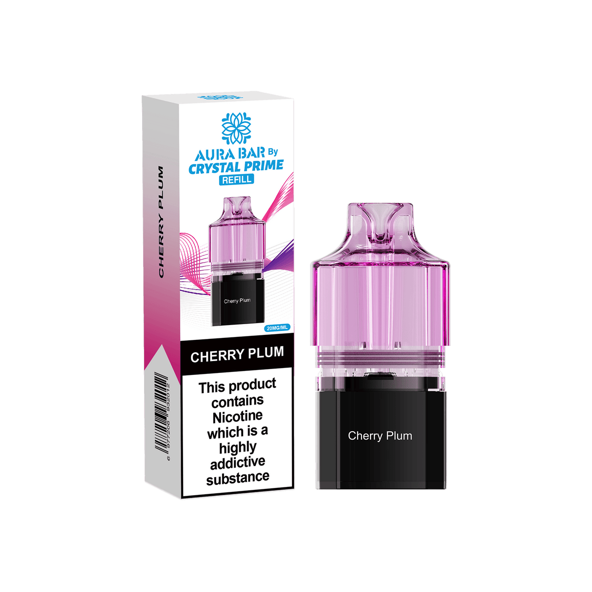 Buy Crystal Prime Aura Bar 10k Replacement Pods Box of 5 - Cherry Plum