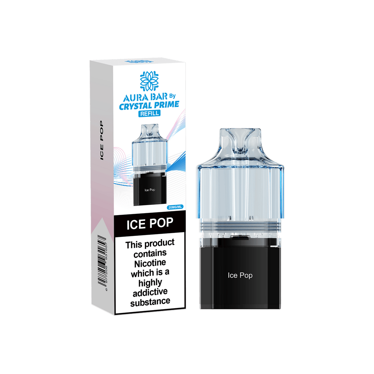 Buy Crystal Prime Aura Bar 10k Replacement Pods Box of 5 - Ice Pop