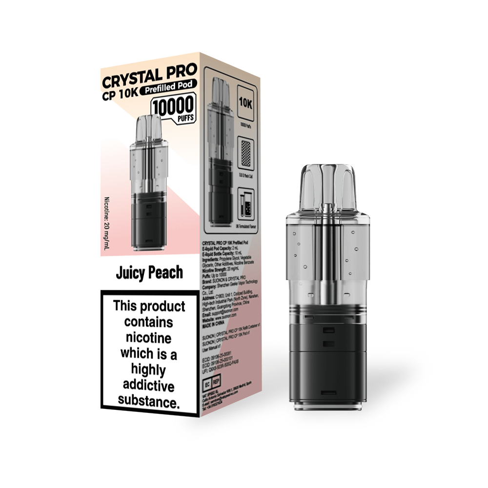 Buy Crystal Pro CP 10k Replacement Pods Box of 5 - Juicy Peach