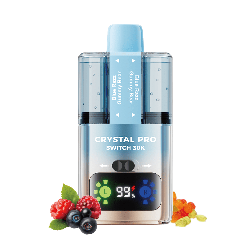 Buy Crystal Pro Switch 30k Vape Kit Box of 5 - Blue Razz Gummy Bear / Blue Razz Cherry Ice