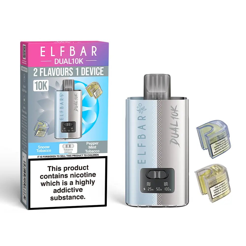 Buy Elf Bar Dual 10K Prefilled Pod Vape 2 in 1 (Pack of 5) - Tobacco Edition