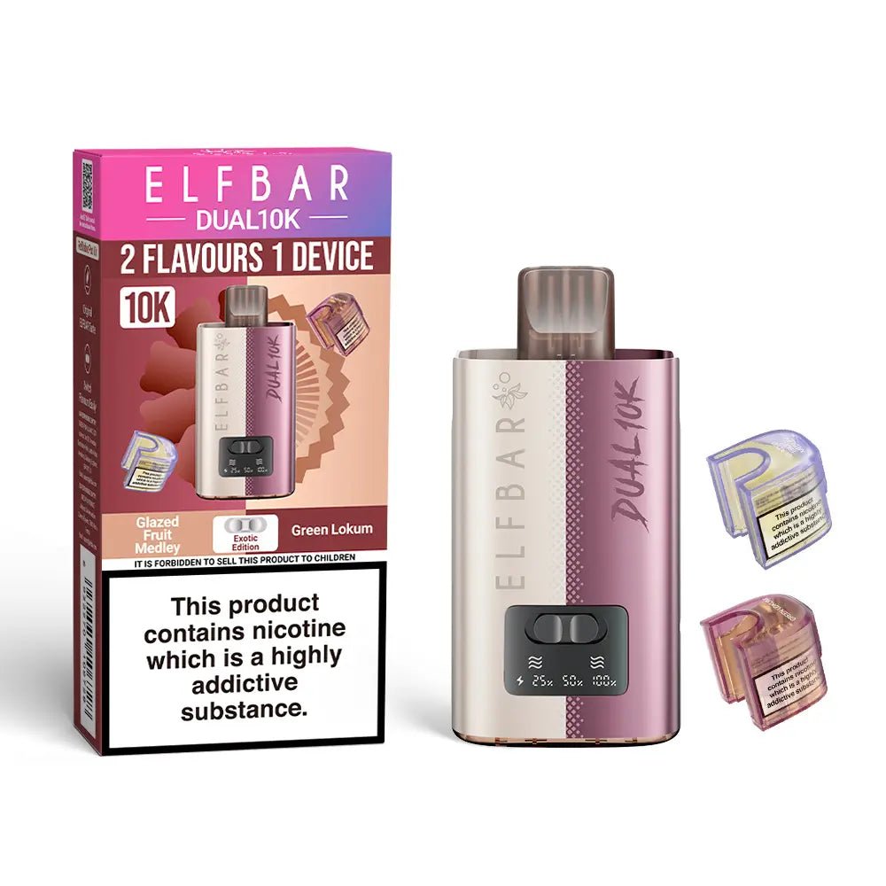 Buy Elf Bar Dual 10K Prefilled Pod Vape 2 in 1 (Pack of 5) - Exotic Edition