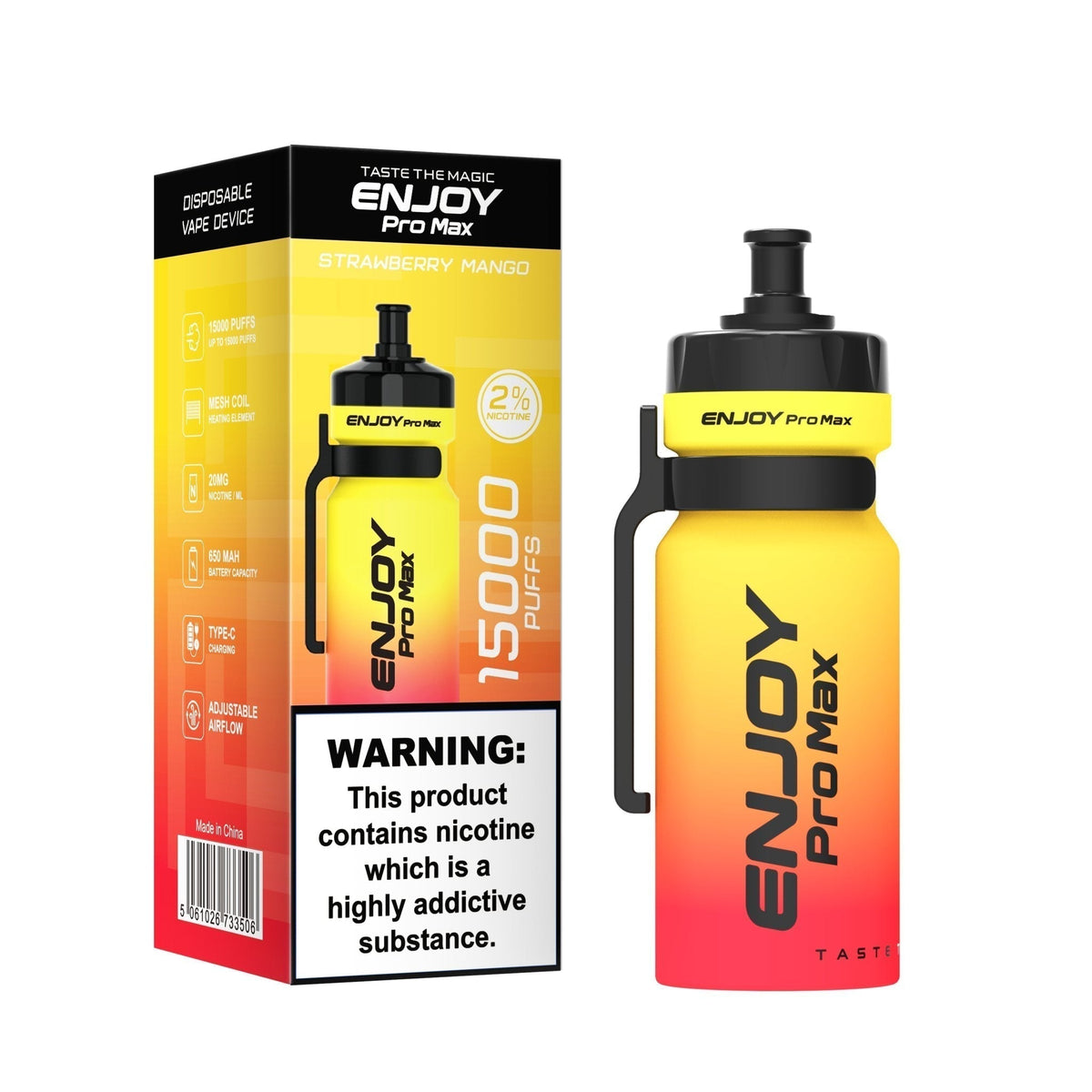 Buy Enjoy Pro Max 15000 Puffs Disposable Vape Device Box of 10 - Strawberry Mango