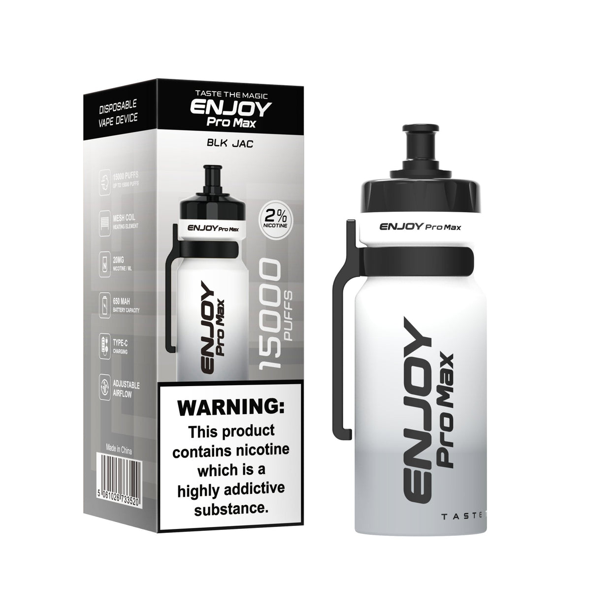 Buy Enjoy Pro Max 15000 Puffs Disposable Vape Device Box of 10 - Black Jack