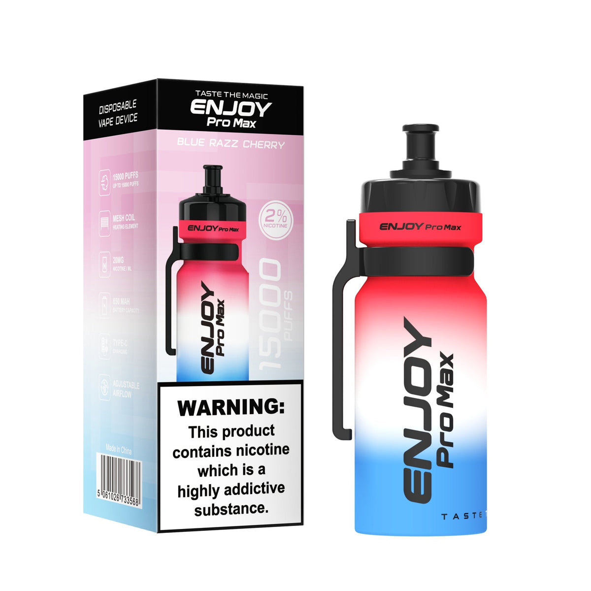 Buy Enjoy Pro Max 15000 Puffs Disposable Vape Device Box of 10 - Blue Razz Cherry