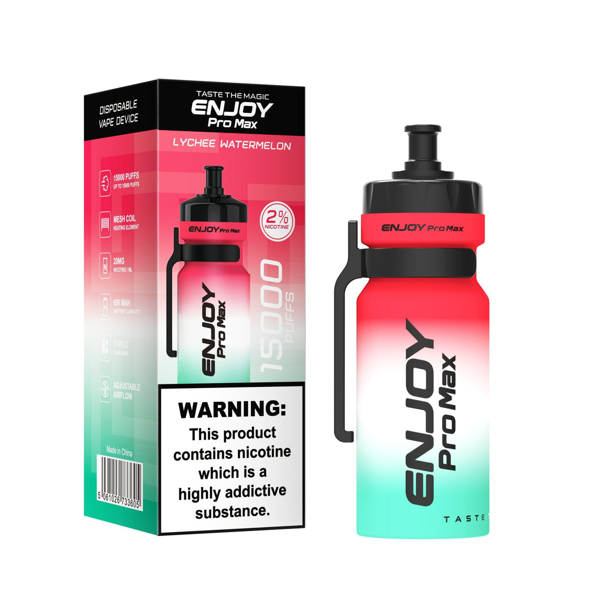 Buy Enjoy Pro Max 15000 Puffs Disposable Vape Device Box of 10 - Lychee Watermelon
