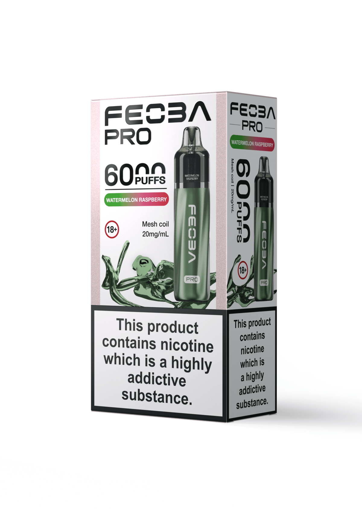 Buy Feoba Pro 6000 Prefilled Vape Box of 5 - Watermelon Raspberry