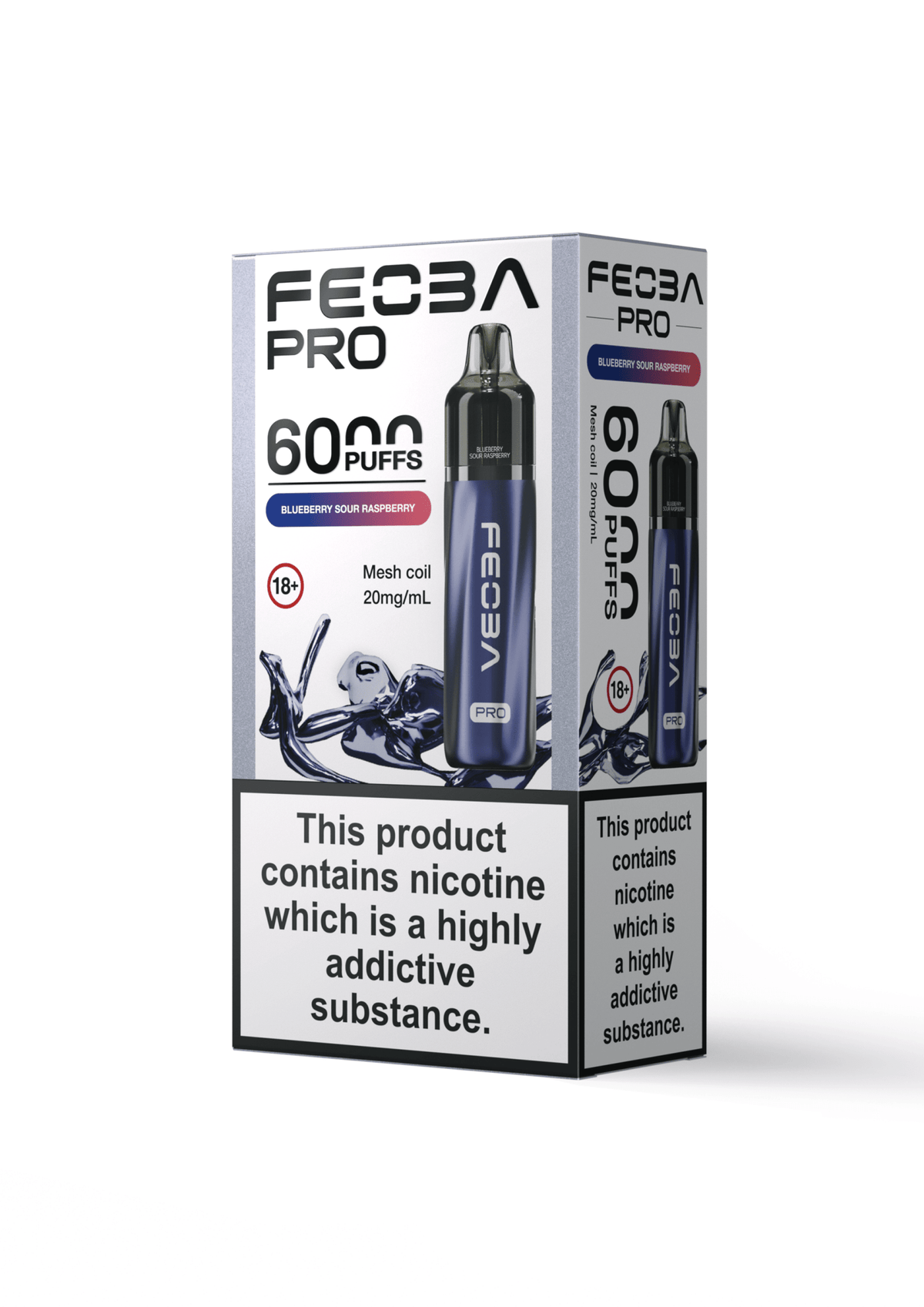 Buy Feoba Pro 6000 Prefilled Vape Box of 5 - Blueberry Sour Raspberry