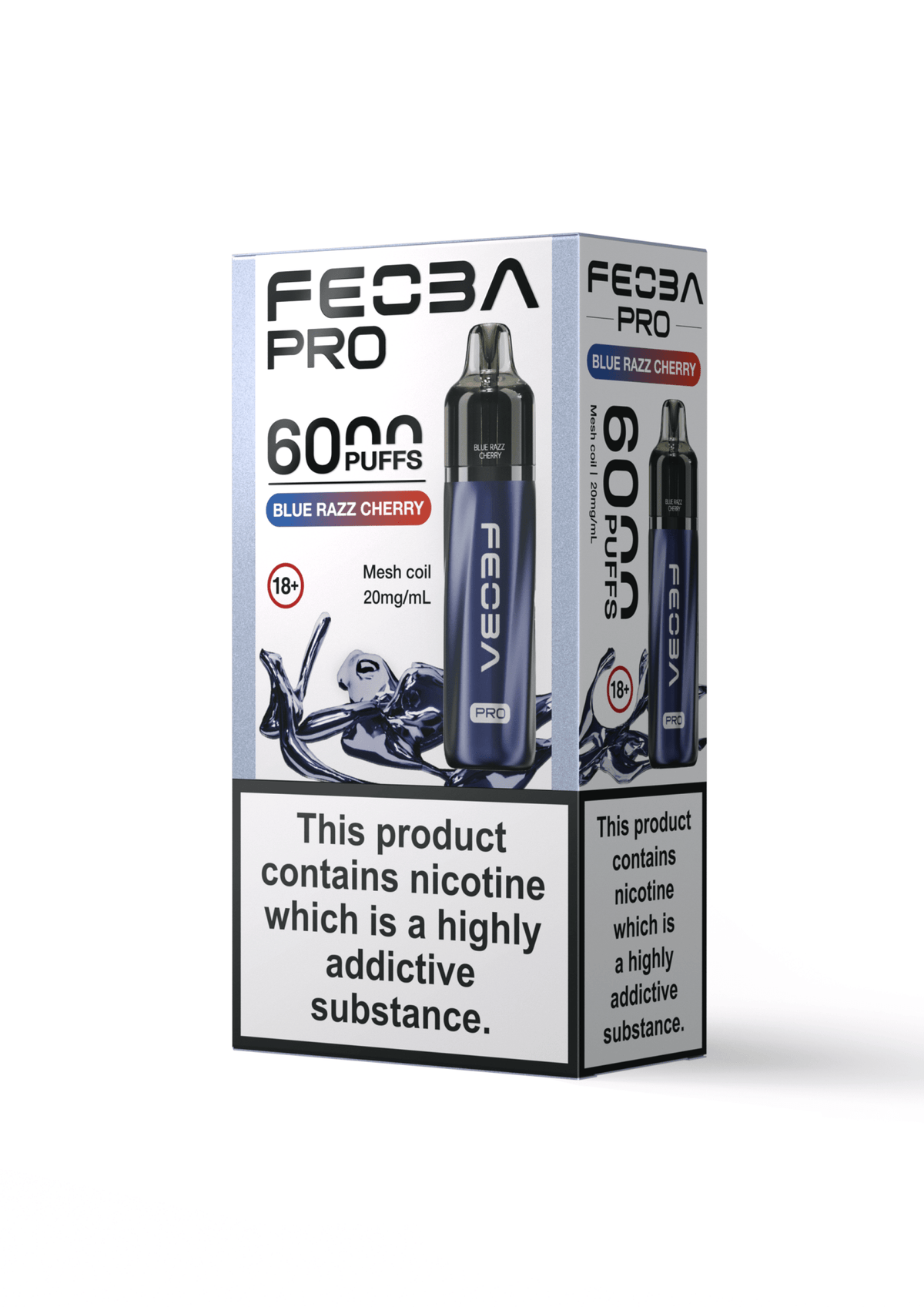 Buy Feoba Pro 6000 Prefilled Vape Box of 5 - Blue Razz Cherry