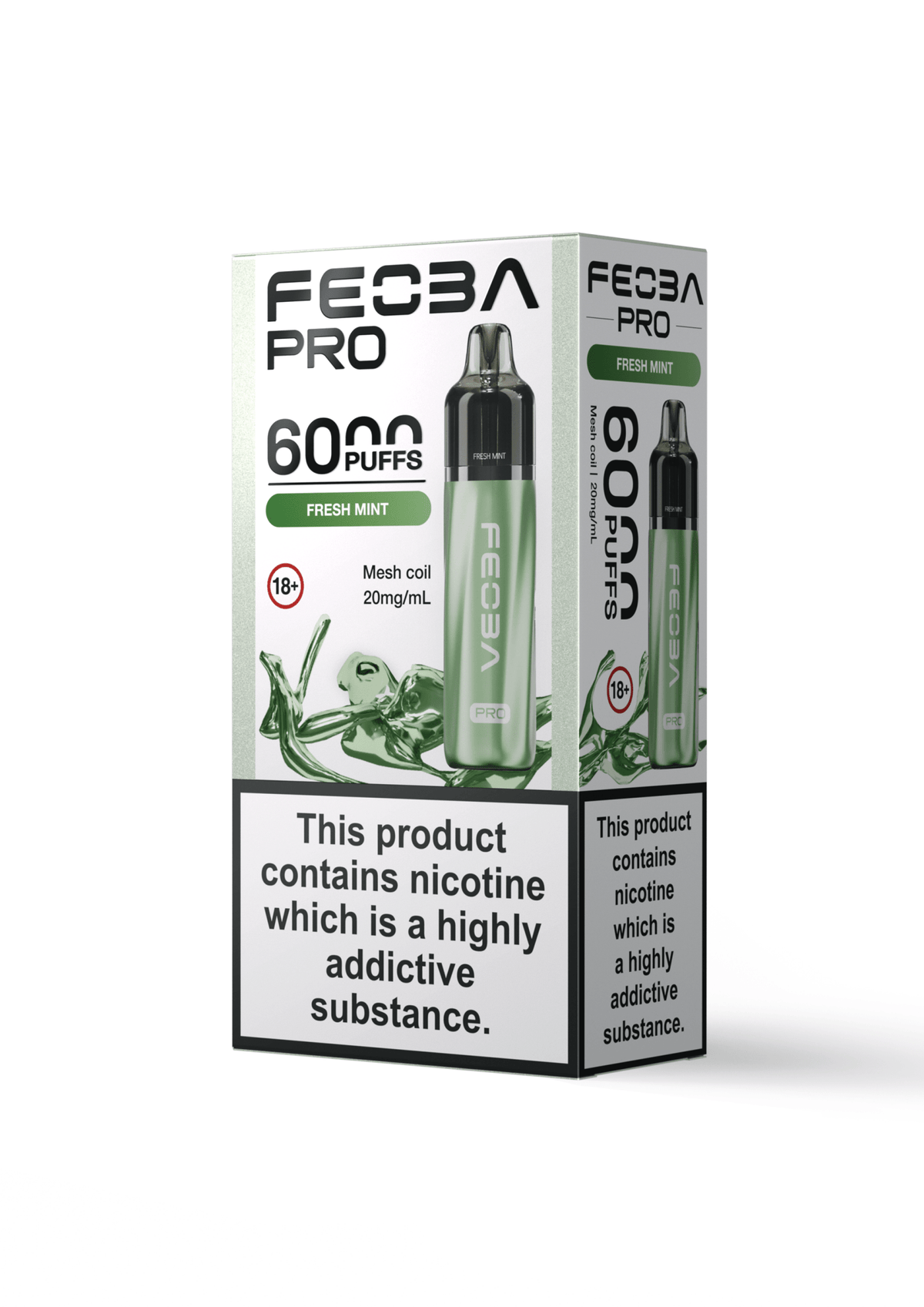 Buy Feoba Pro 6000 Prefilled Vape Box of 5 - Fresh Mint