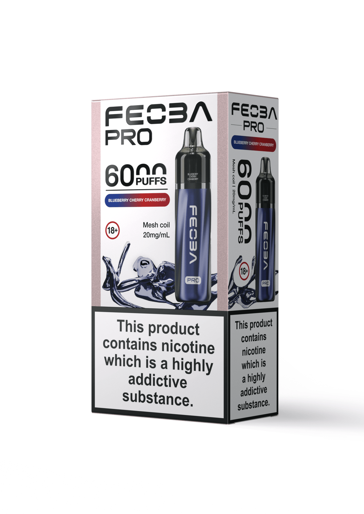 Buy Feoba Pro 6000 Prefilled Vape Box of 5 - Blueberry Cherry Cranberry