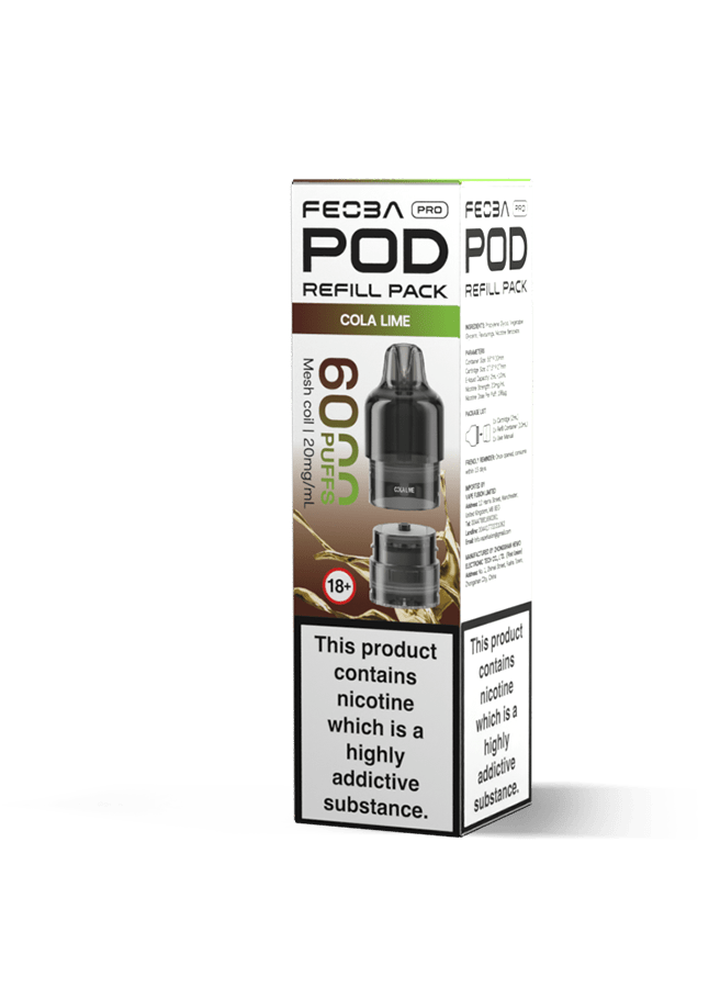Buy Feoba Pro 6000 Replacement Pods Box of 5 - Cola Lime