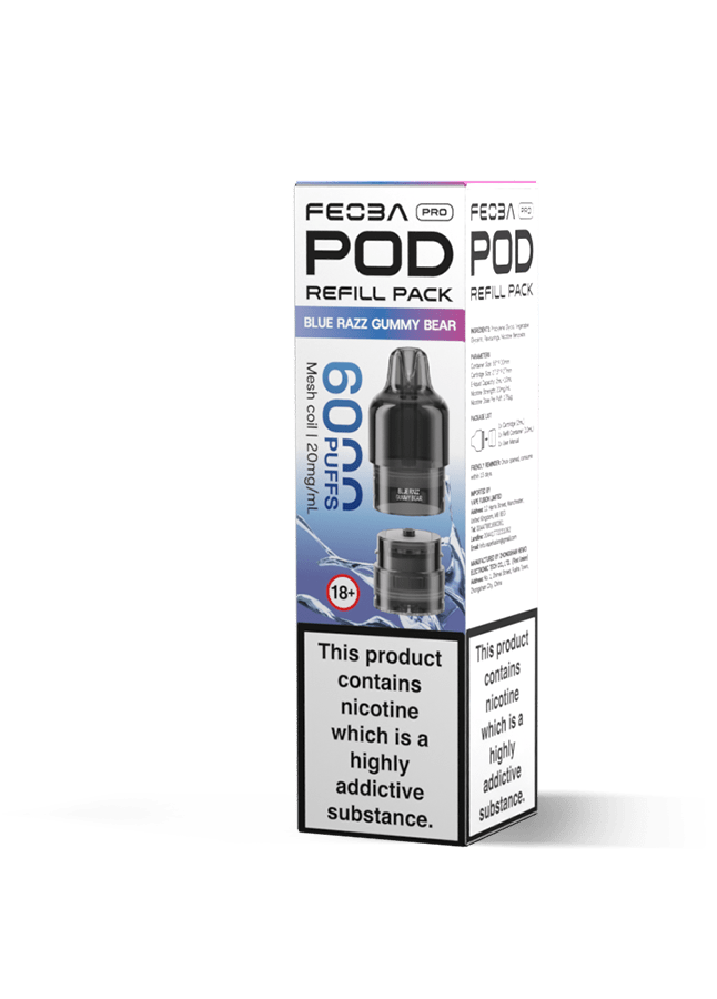 Buy Feoba Pro 6000 Replacement Pods Box of 5 - Blue Razz Gummy Bear
