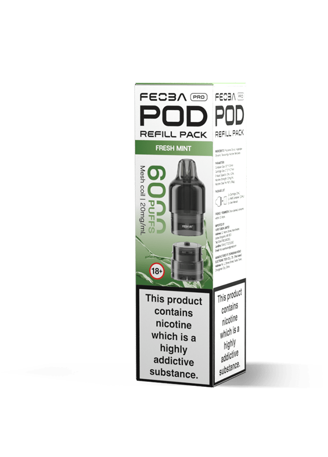 Buy Feoba Pro 6000 Replacement Pods Box of 5 - Fresh Mint