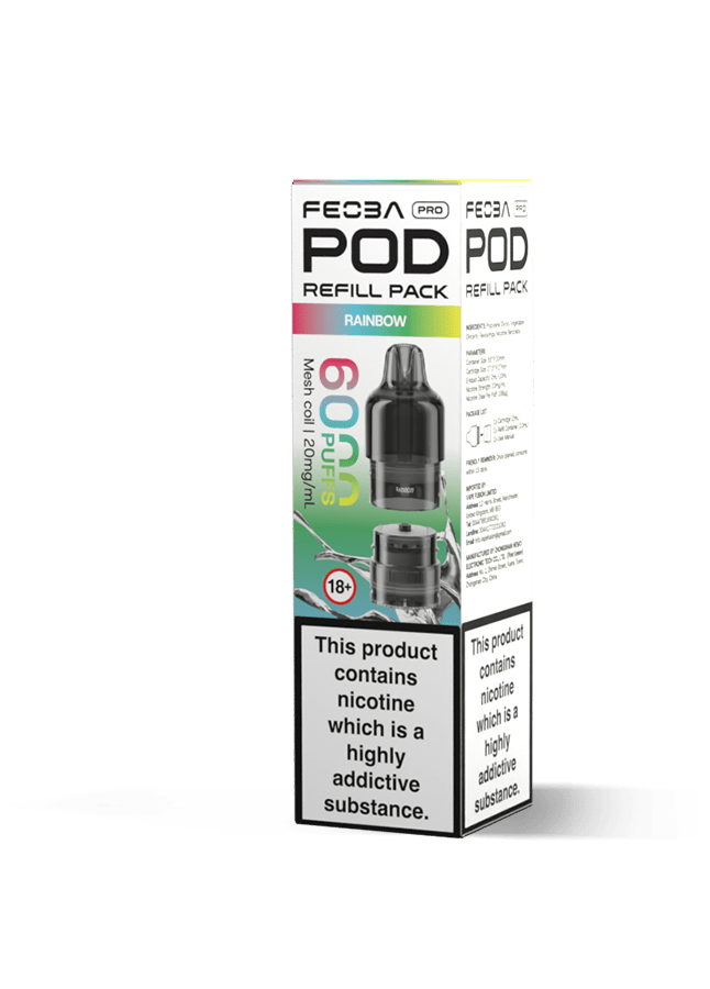 Buy Feoba Pro 6000 Replacement Pods Box of 5 - Rainbow