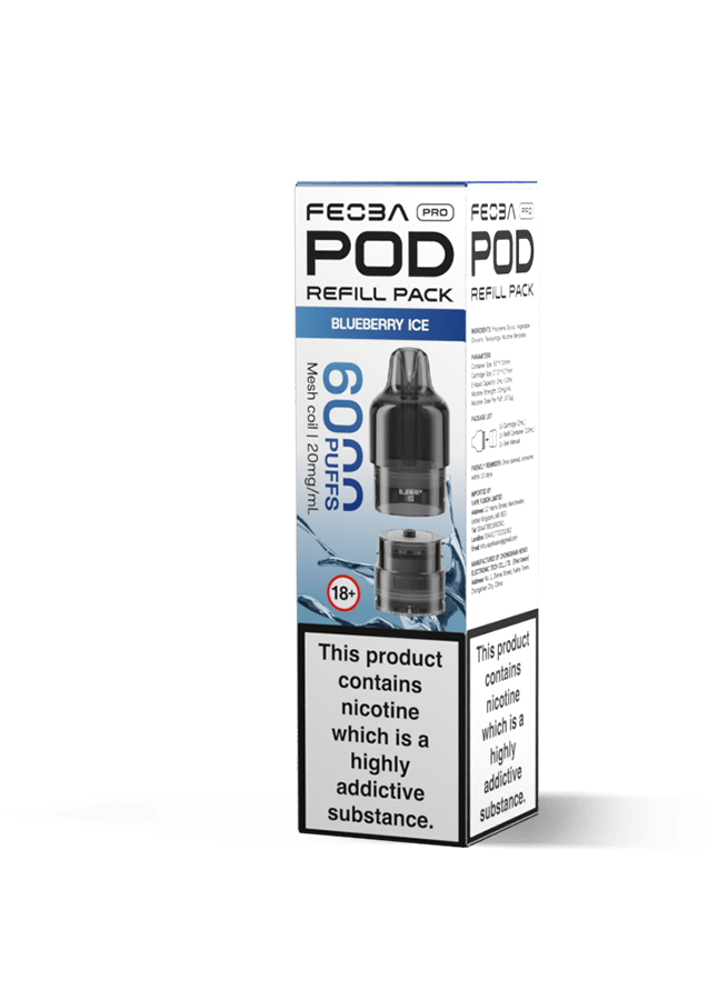 Buy Feoba Pro 6000 Replacement Pods Box of 5 - Blueberry Ice