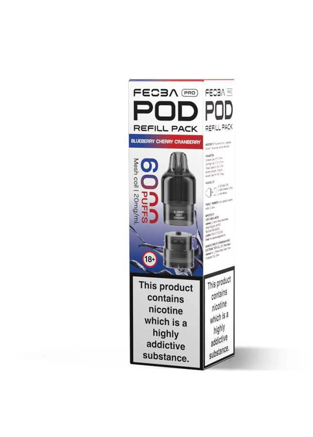 Buy Feoba Pro 6000 Replacement Pods Box of 5 - Blueberry Cherry Cranberry
