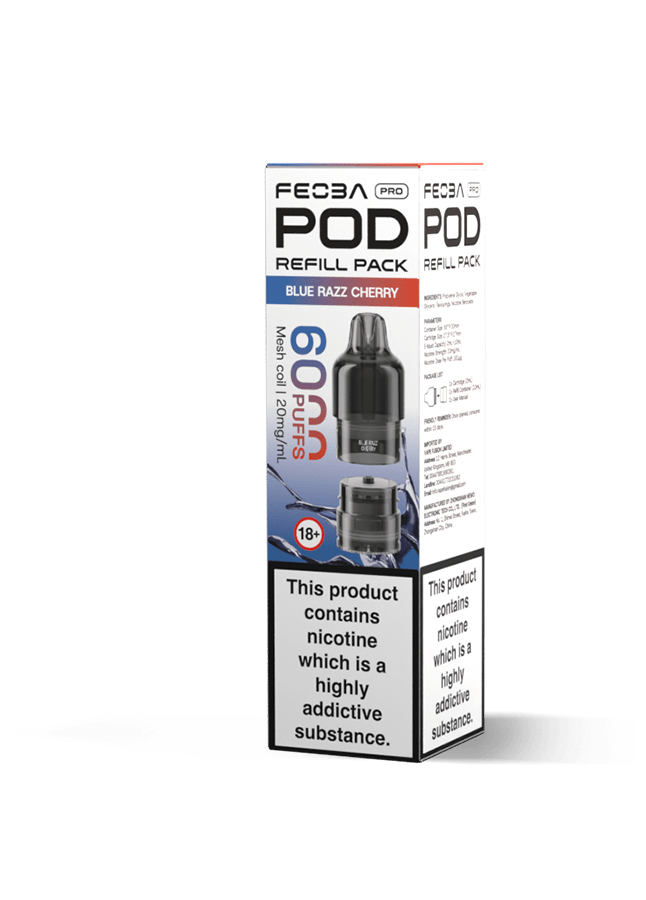 Buy Feoba Pro 6000 Replacement Pods Box of 5 - Blue Razz Cherry