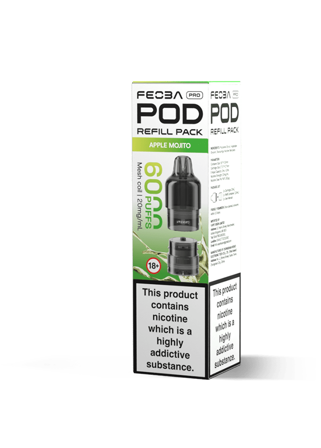 Buy Feoba Pro 6000 Replacement Pods Box of 5 - Apple Mojito