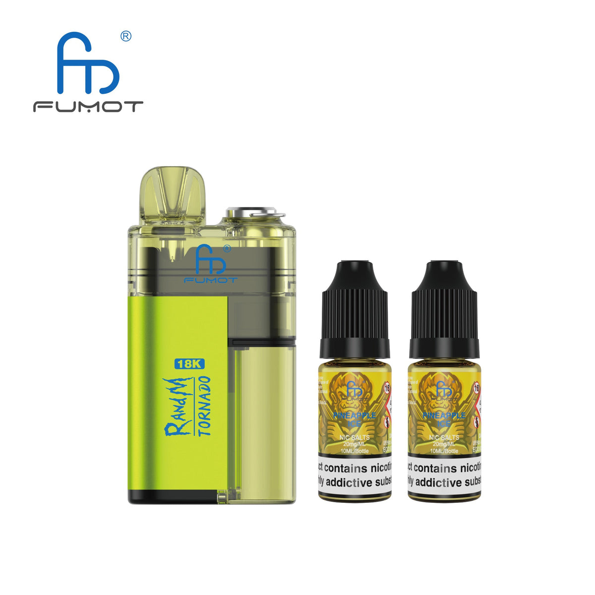 Buy Fumot RandM Tornado 18000 Disposable Vape Box of 5 - Pineapple Ice