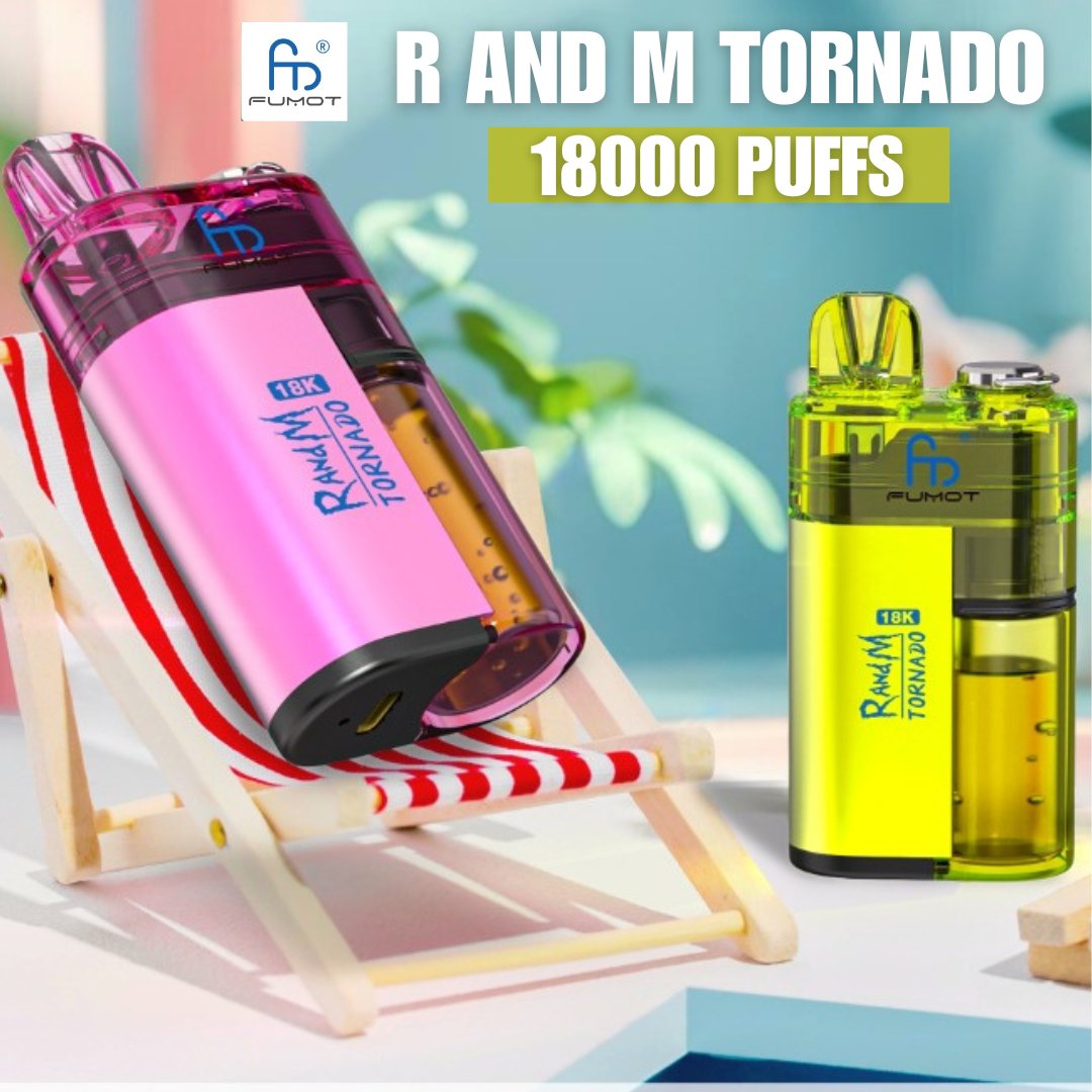 Buy Fumot RandM Tornado 18000 Disposable Vape Box of 5 - Banana Ice