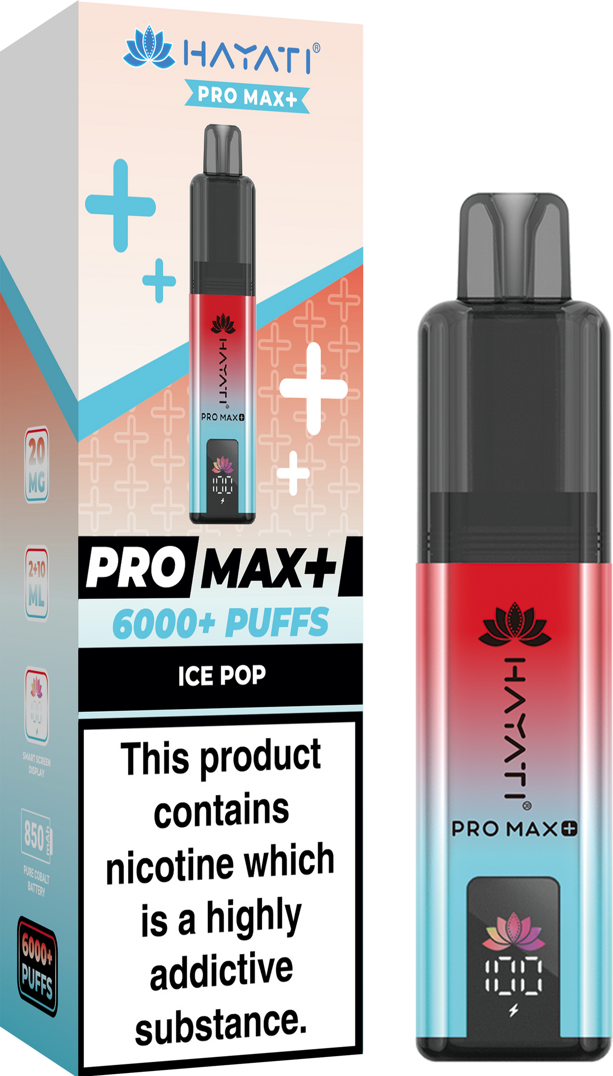 Buy Hayati Pro Max+ 6000 Vape Kit Box of 5 - Ice Pop