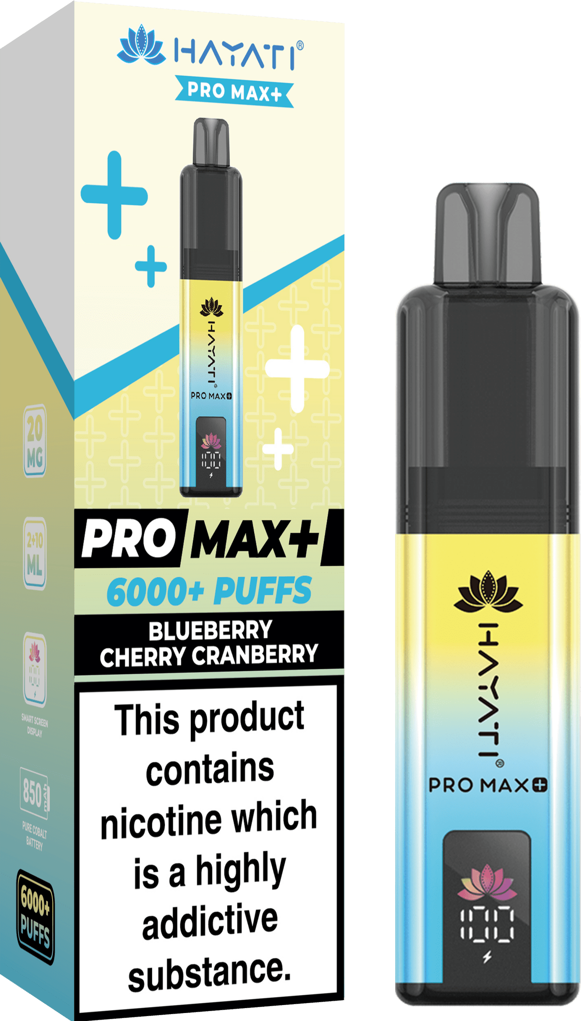 Buy Hayati Pro Max+ 6000 Vape Kit Box of 5 - Blueberry Cherry Cranberry