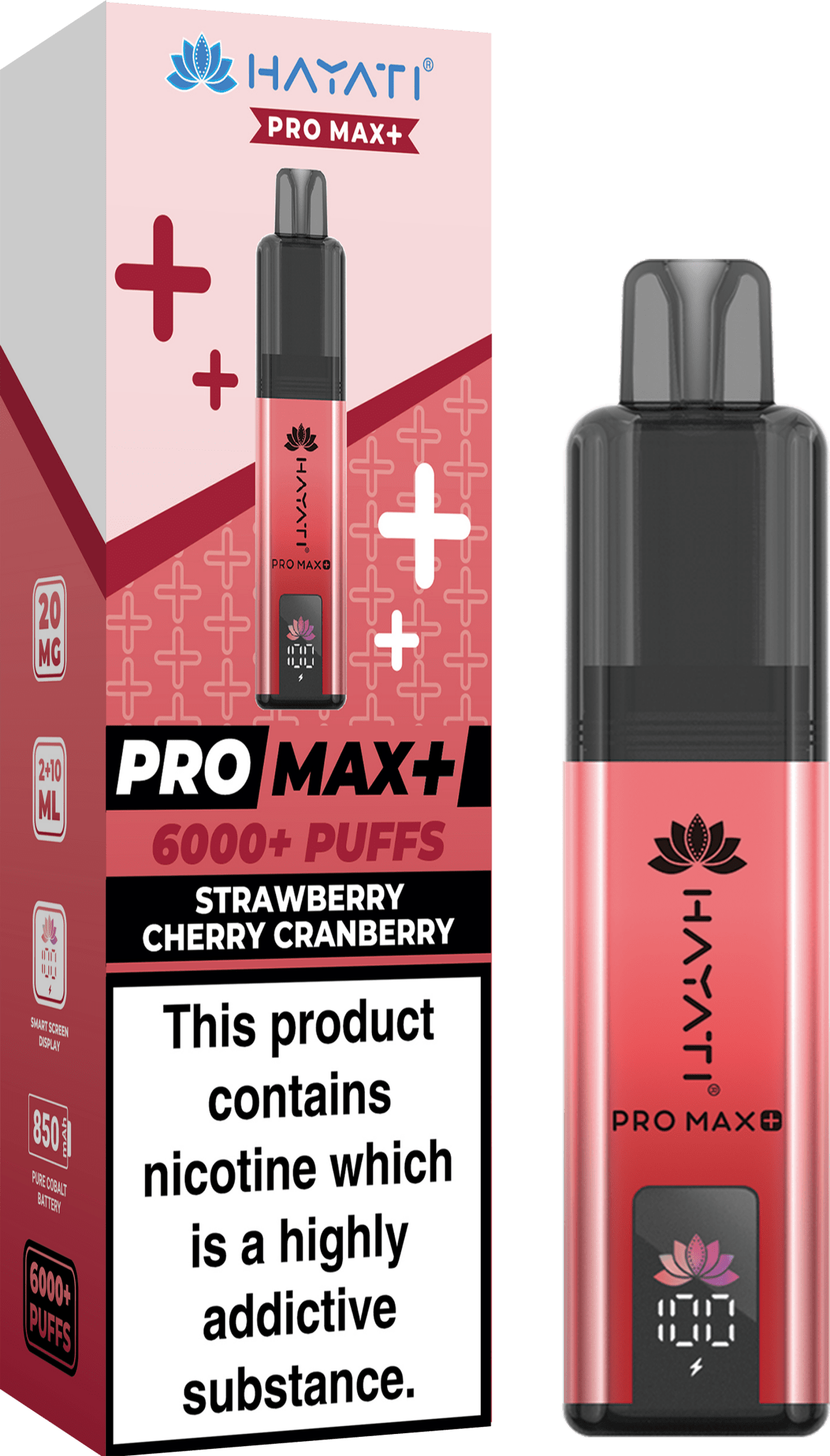 Buy Hayati Pro Max+ 6000 Vape Kit Box of 5 - Strawberry Cherry Cranberry