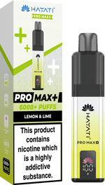Buy Hayati Pro Max+ 6000 Vape Kit Box of 5 - Lemon & Lime