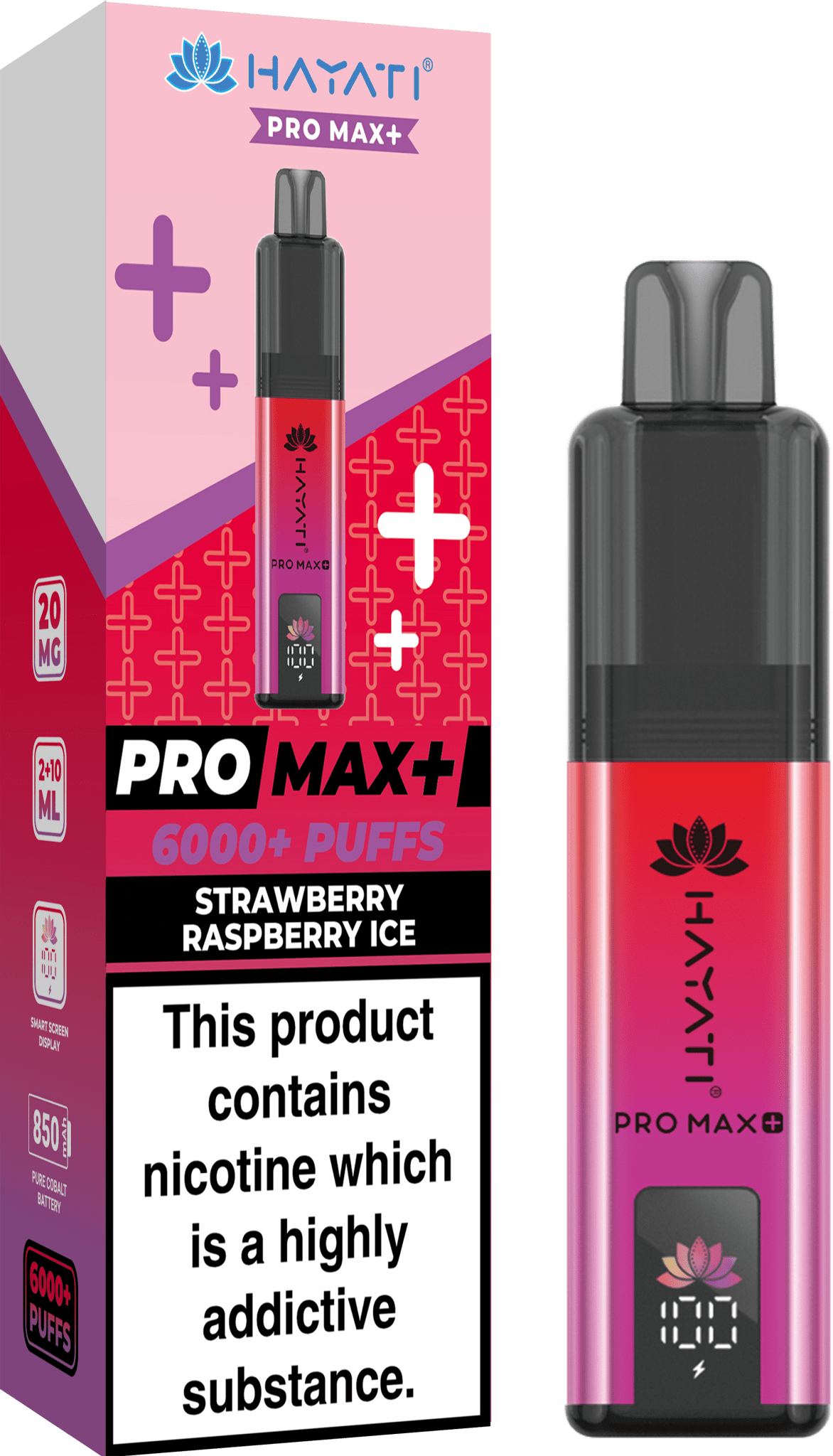 Buy Hayati Pro Max+ 6000 Vape Kit Box of 5 - Strawberry Raspberry Ice