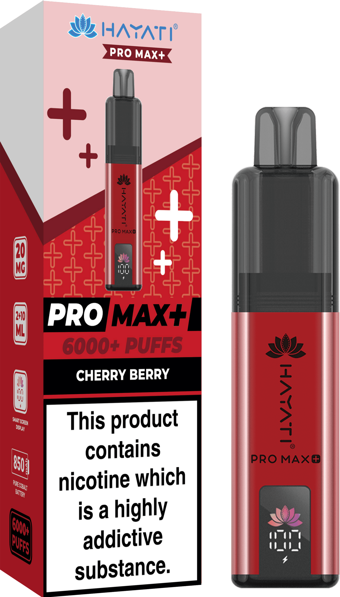 Buy Hayati Pro Max+ 6000 Vape Kit Box of 5 - Cherry Berry