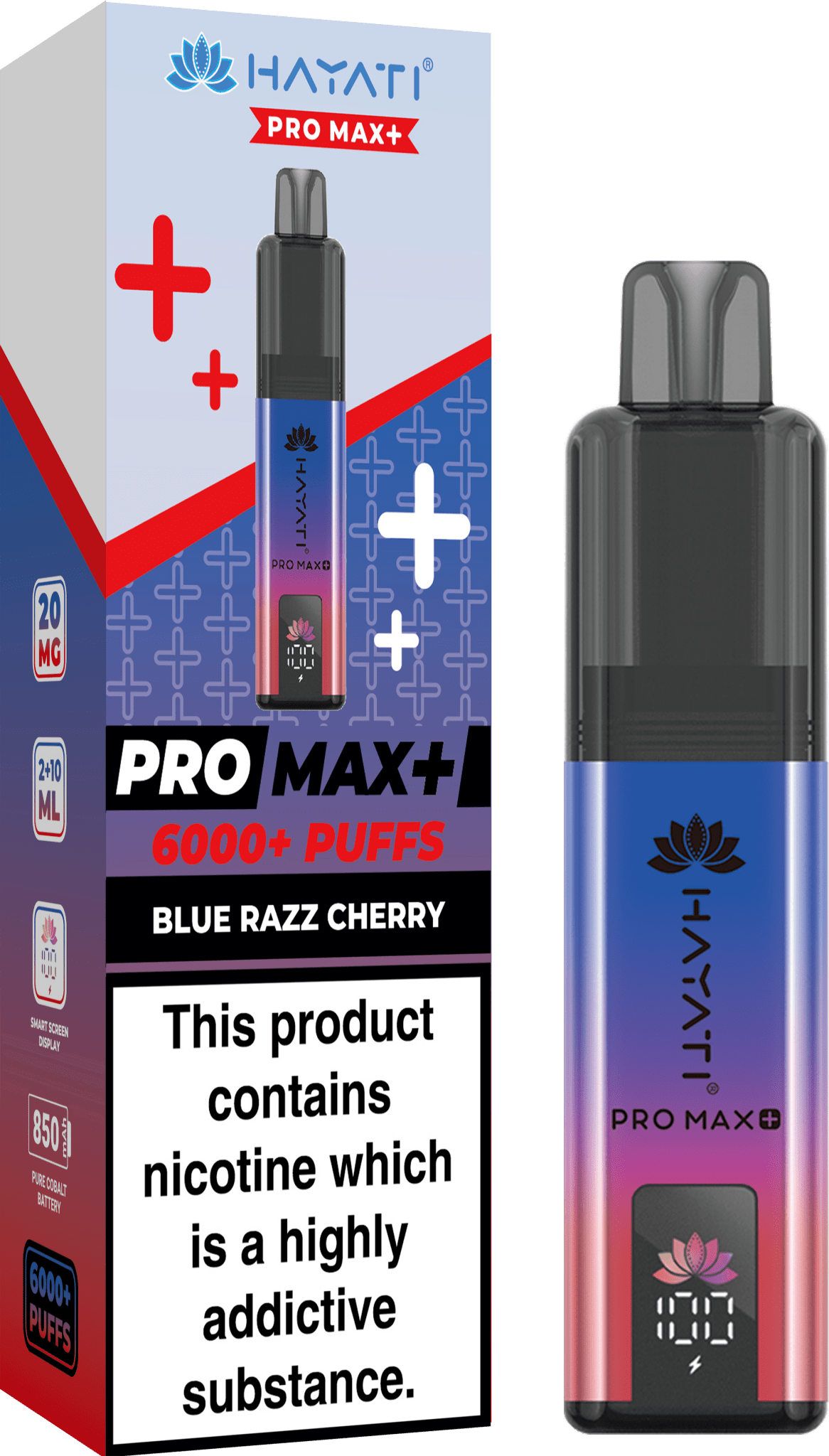 Buy Hayati Pro Max+ 6000 Vape Kit Box of 5 - Blue Razz Cherry
