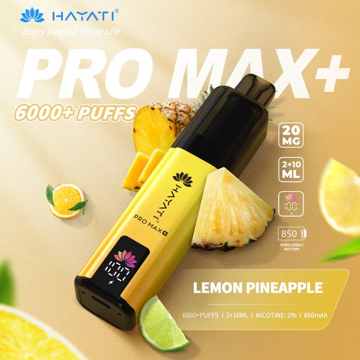 Buy Hayati Pro Max+ 6000 Vape Kit Box of 5 - Lemon Pineapple