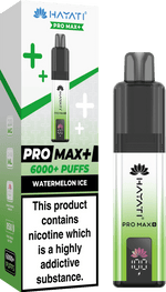 Buy Hayati Pro Max+ 6000 Vape Kit Box of 5 - Watermelon Ice