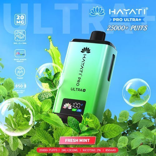 Buy Hayati Pro Ultra Plus 25k Prefilled Pod System Vape Kit Box of 5 - Fresh Mint