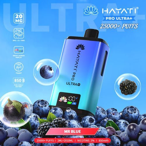 Buy Hayati Pro Ultra Plus 25k Prefilled Pod System Vape Kit Box of 5 - Mr Blue
