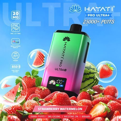 Buy Hayati Pro Ultra Plus 25k Prefilled Pod System Vape Kit Box of 5 - Strawberry Watermelon
