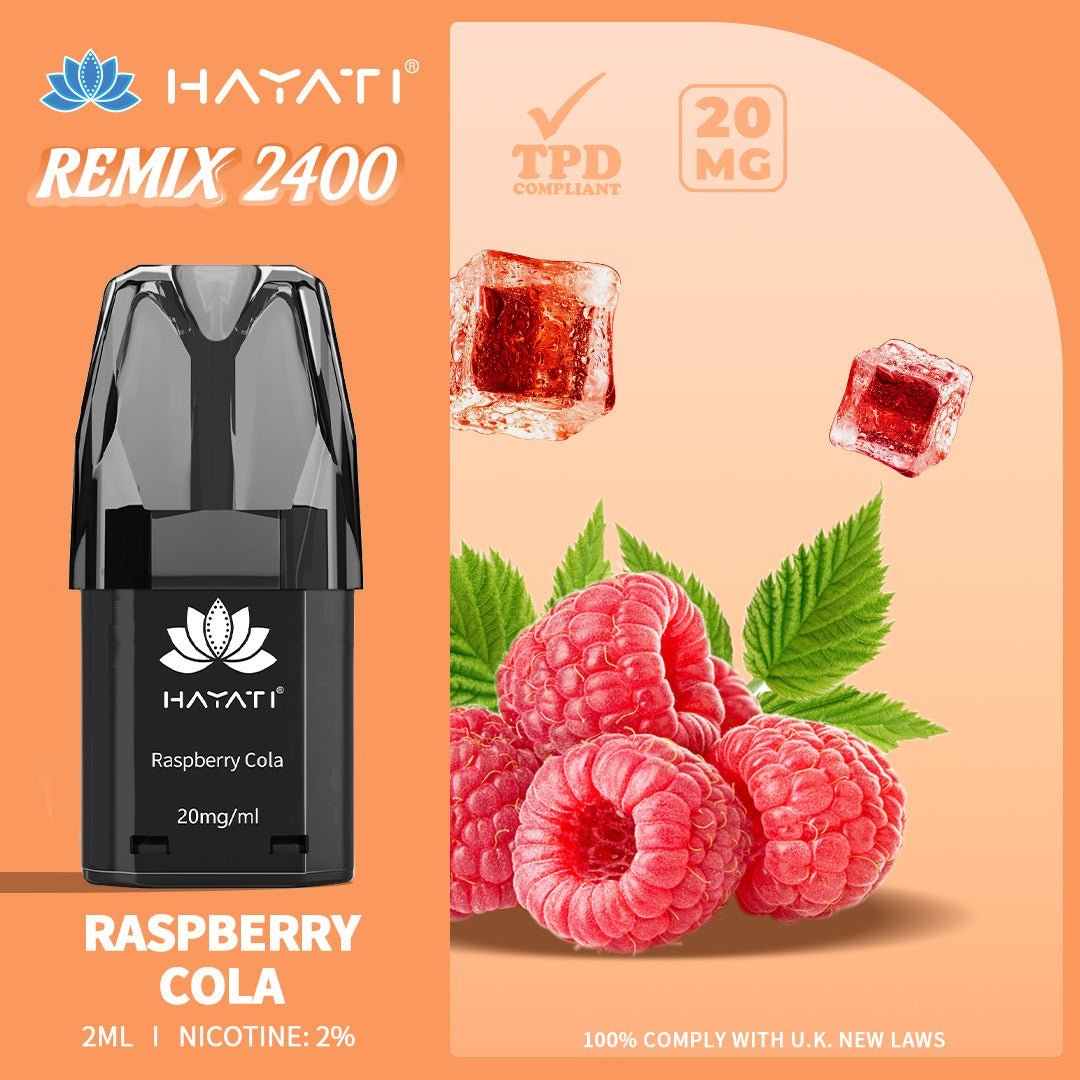 Buy Hayati Remix 2400 Puffs Replacement Pods - Raspberry Cola