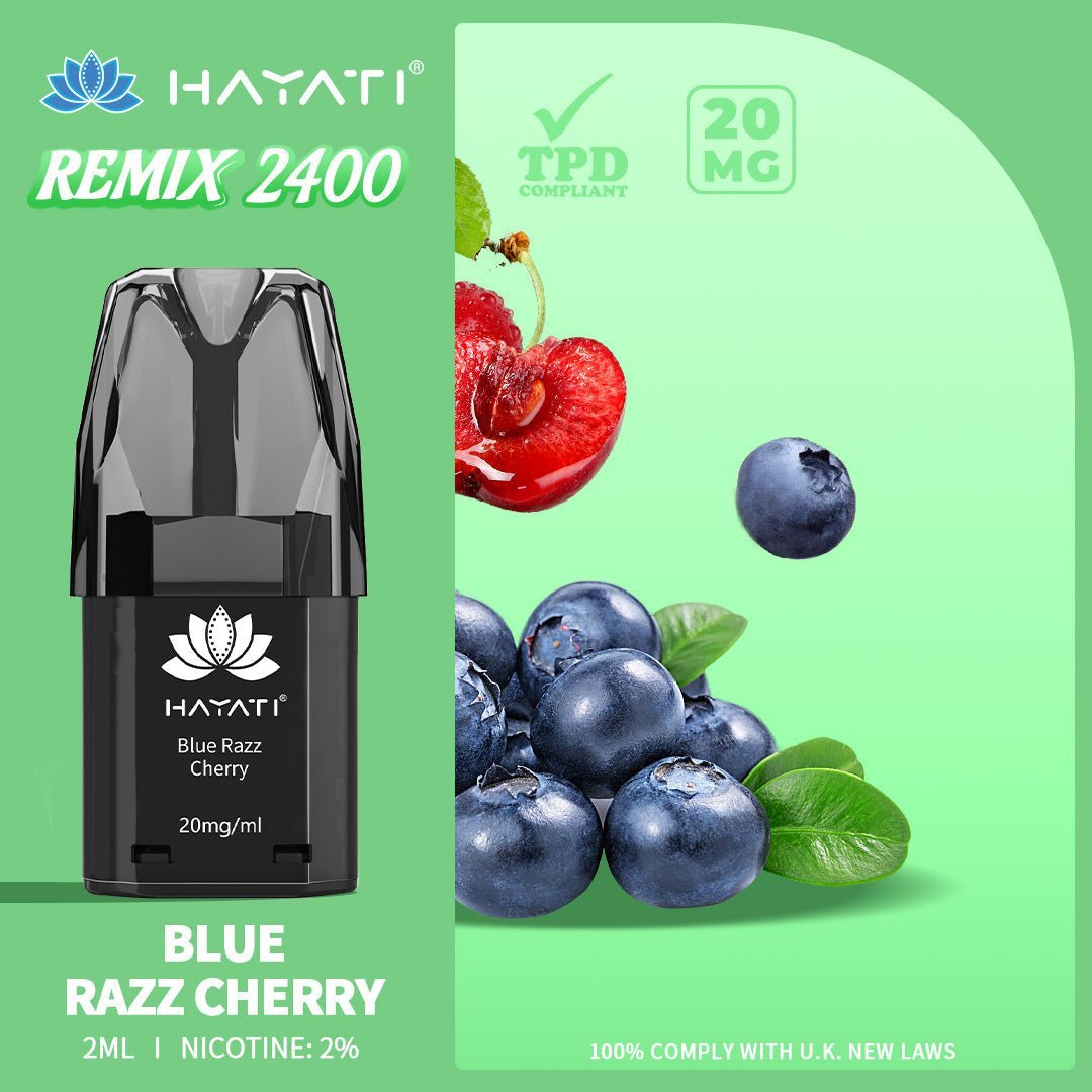 Buy Hayati Remix 2400 Puffs Replacement Pods - Blue Razz Cherry