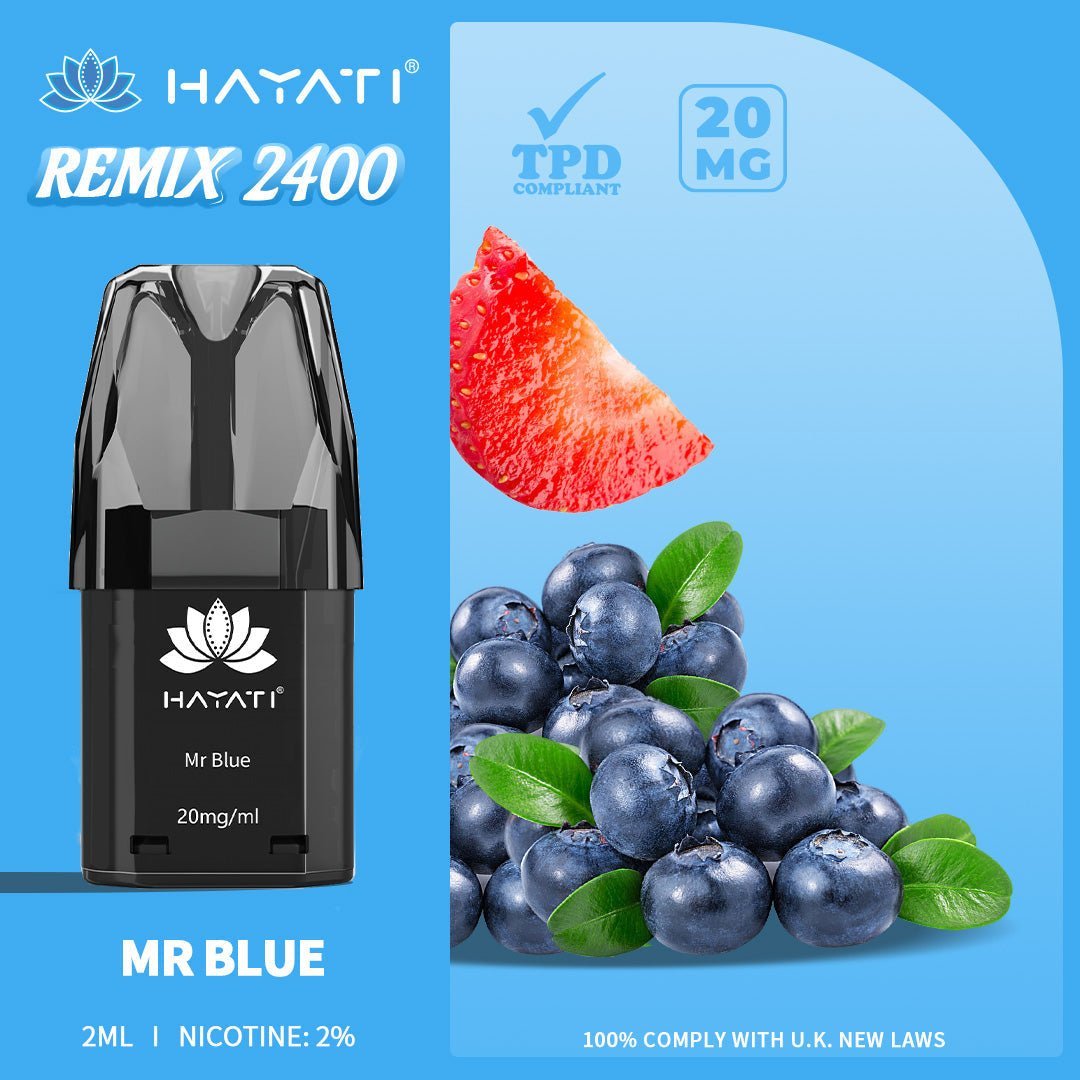 Buy Hayati Remix 2400 Puffs Replacement Pods - Mr Blue