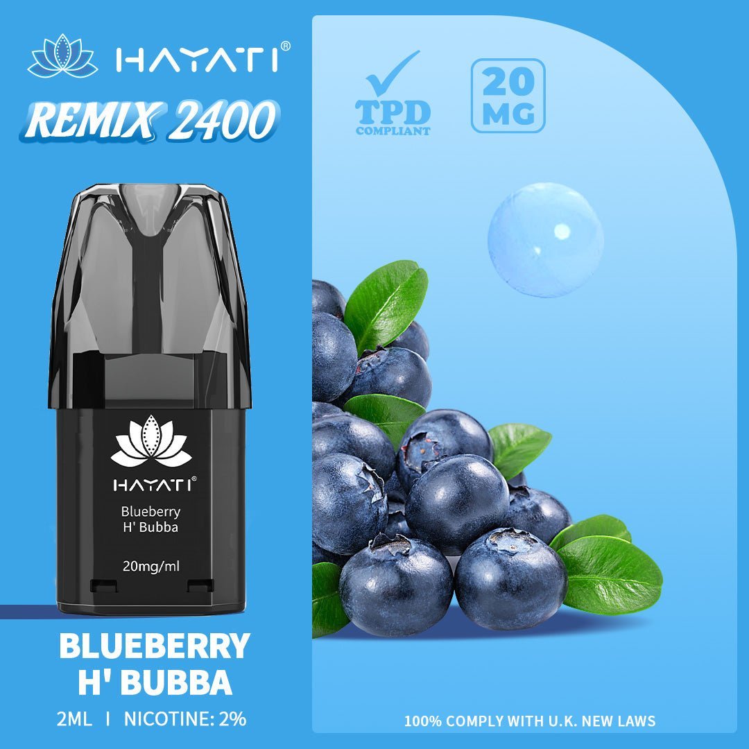 Buy Hayati Remix 2400 Puffs Replacement Pods - Blueberry H' Bubba