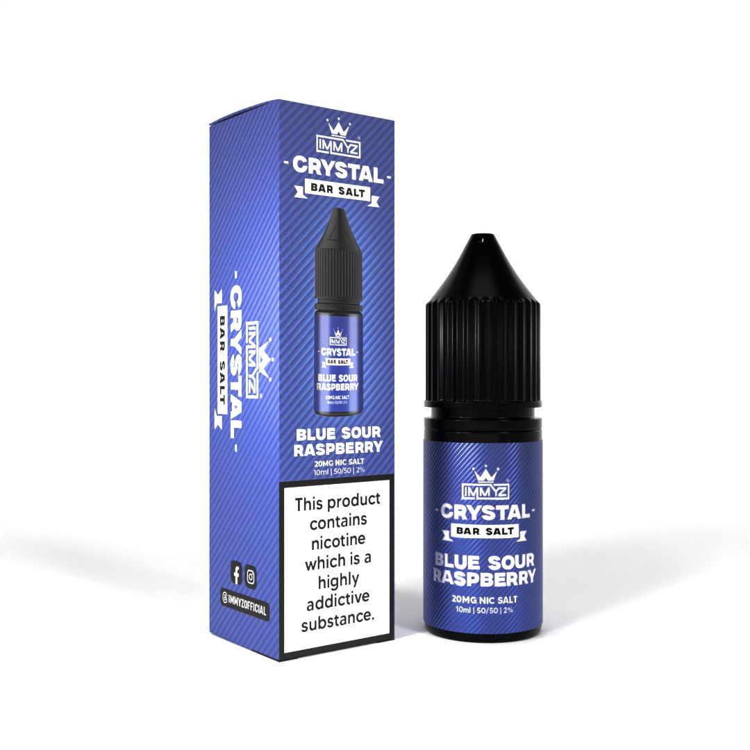 Buy IMMYZ Crystal Bar Nic Salt 10ml E - liquid Pack of 10 - Blue Sour Raspberry