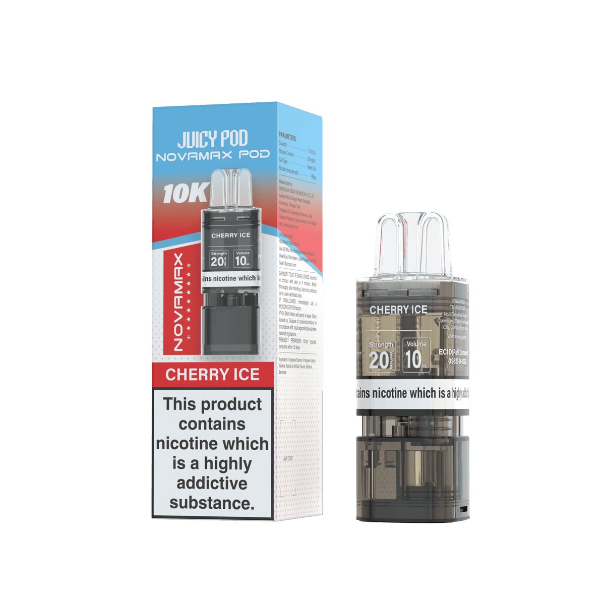 Buy Juicy Pod Novamax 10k Replacement Pods Pack of 5 - Cherry Ice