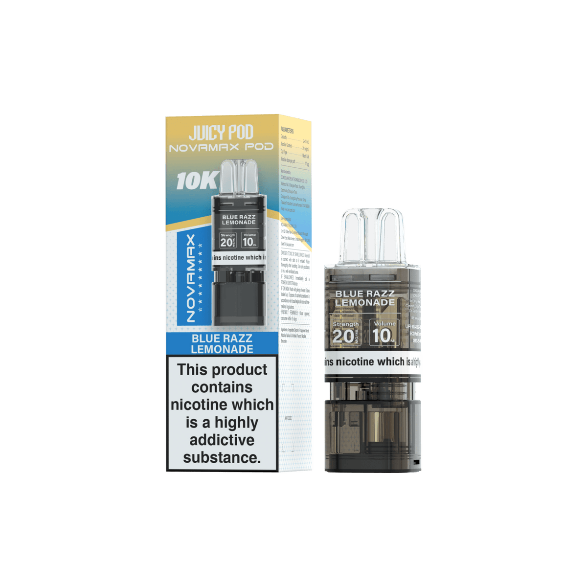 Buy Juicy Pod Novamax 10k Replacement Pods Pack of 5 - Blue Razz Lemonade