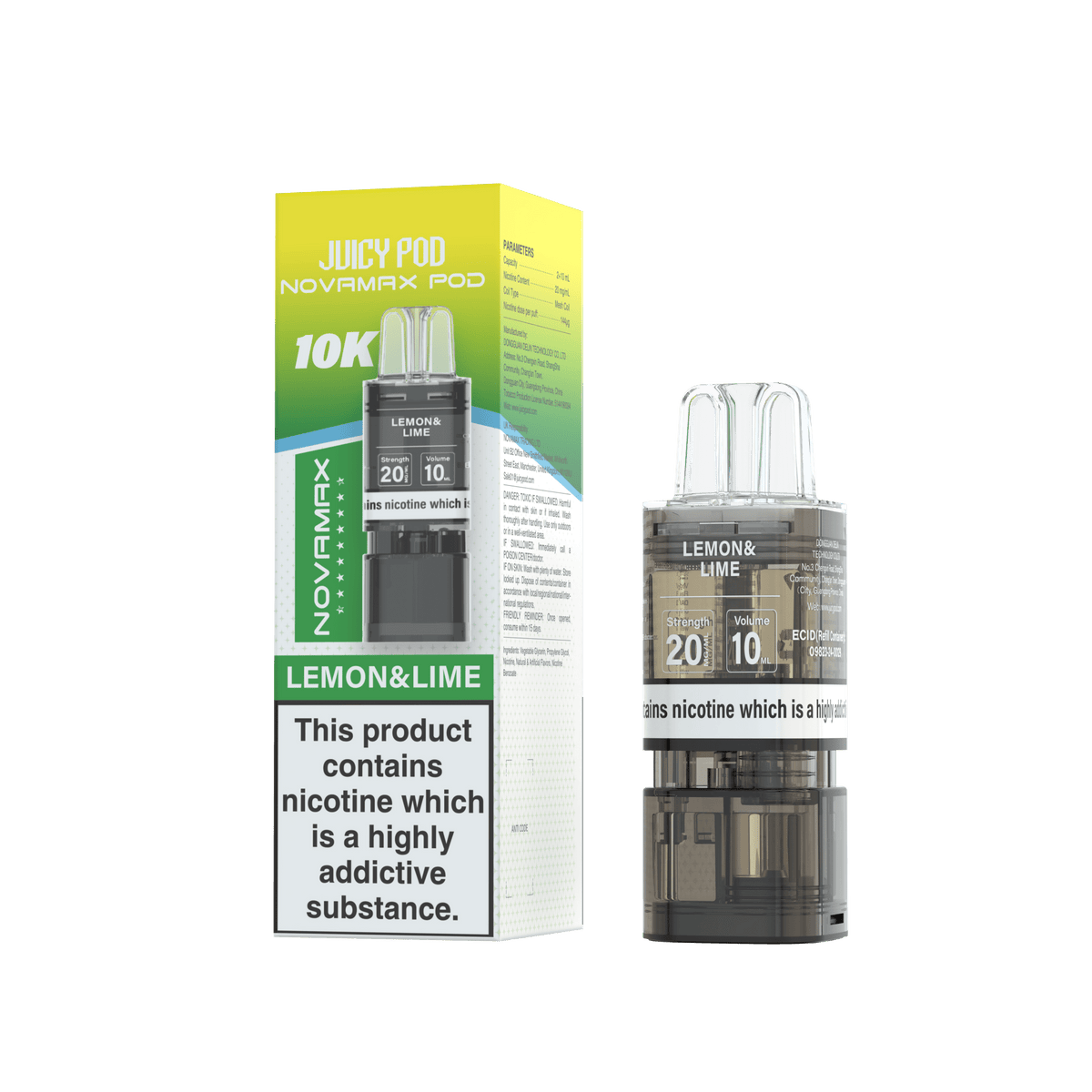 Buy Juicy Pod Novamax 10k Replacement Pods Pack of 5 - Lemon & Lime