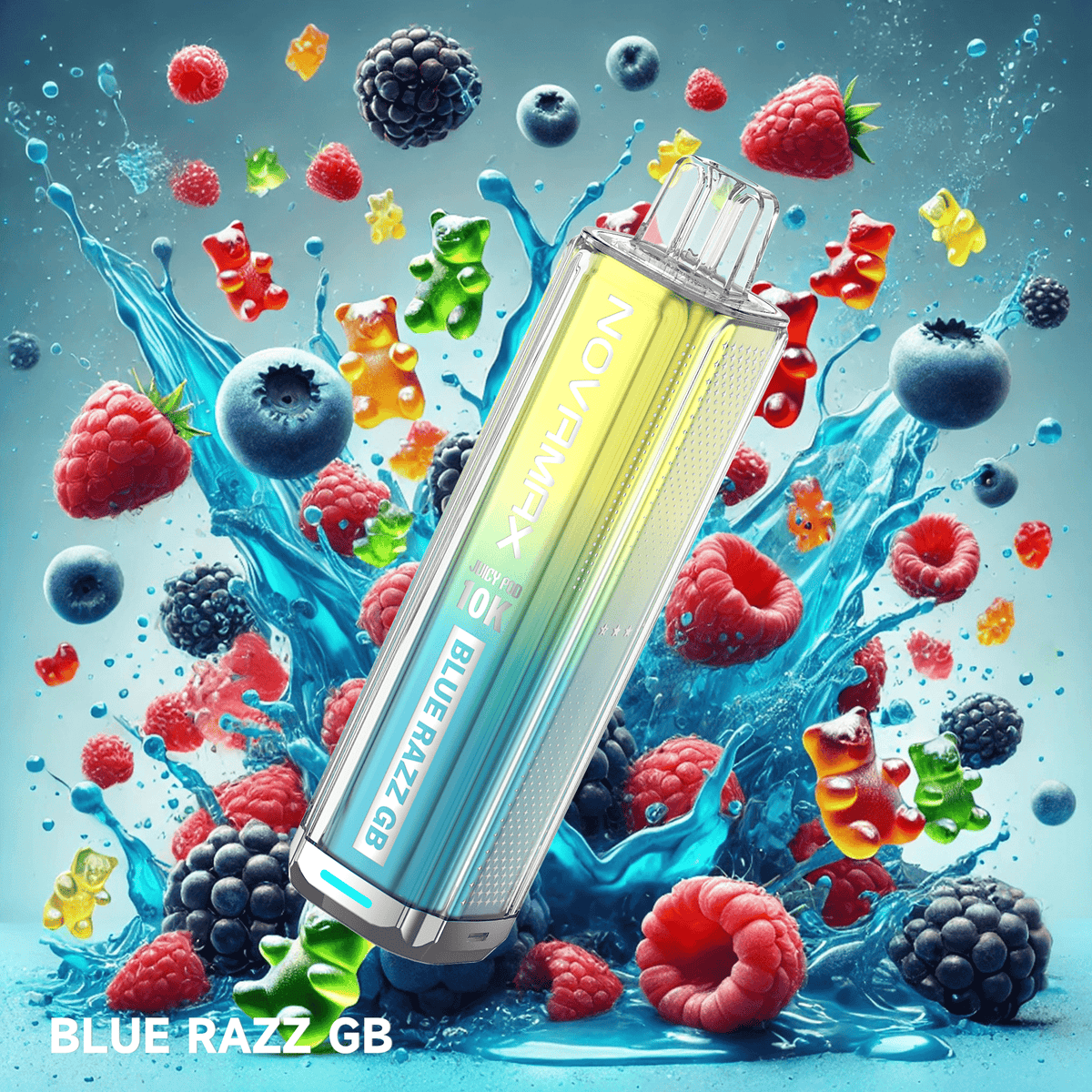 Buy Juicy Pod NovaMax 10k Vape Pod Kit - 5 Pack - Blue Razz GB