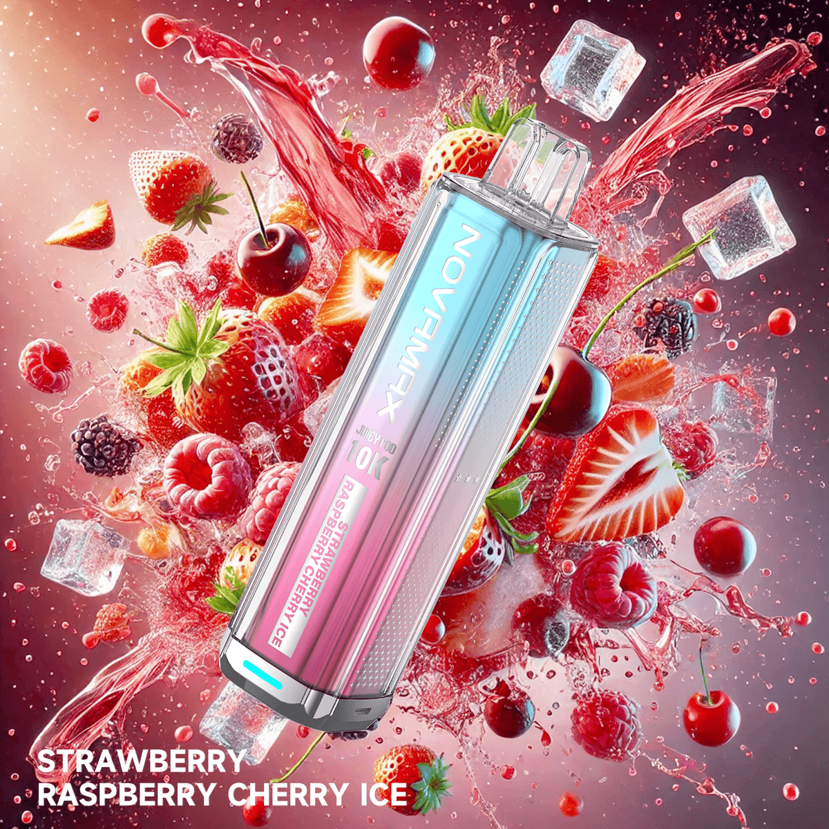 Buy Juicy Pod NovaMax 10k Vape Pod Kit - 5 Pack - Strawberry Raspberry Cherry Ice