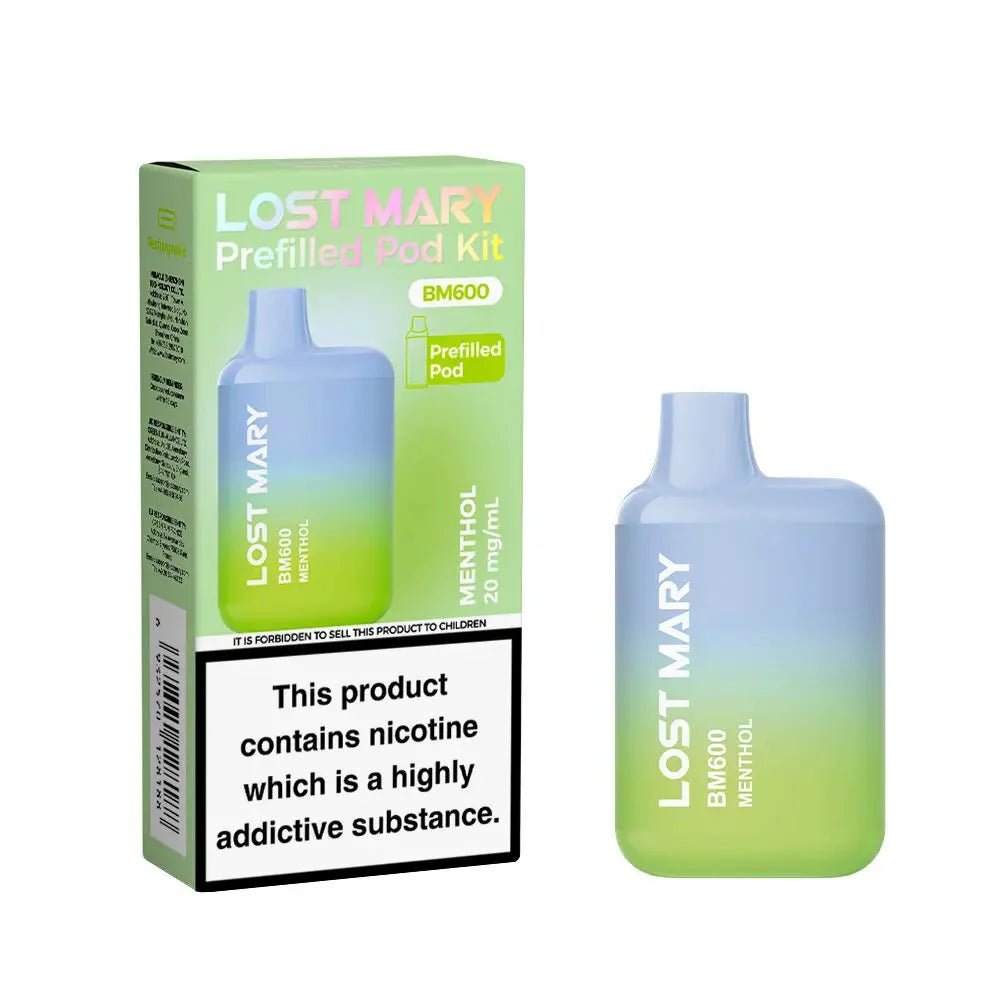 Buy Lost Mary BM600 Prefilled Pod Vape Kit Box of 10 - Menthol